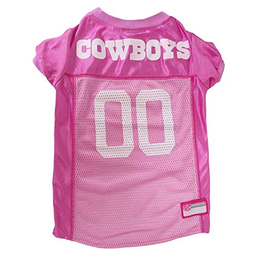 Pets First NFL Dallas Cowboys Pet Jersey, Medium, pink