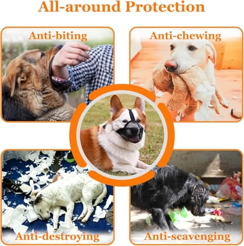 OFFOF Maulkorb für Große Hunde - Atmungsaktive Haustier Maske für Hundetraining – Bequem & Sicher für Kleine, Mittlere & Große Hunde (L)
