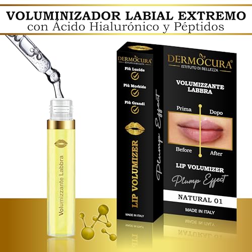 Dermocura Lip Volumizer Labios voluminizadores de pimiento 5 veces más potente transparente rellenador de labios efecto plumping inmediato de larga duración Made in Italy - imagen 4
