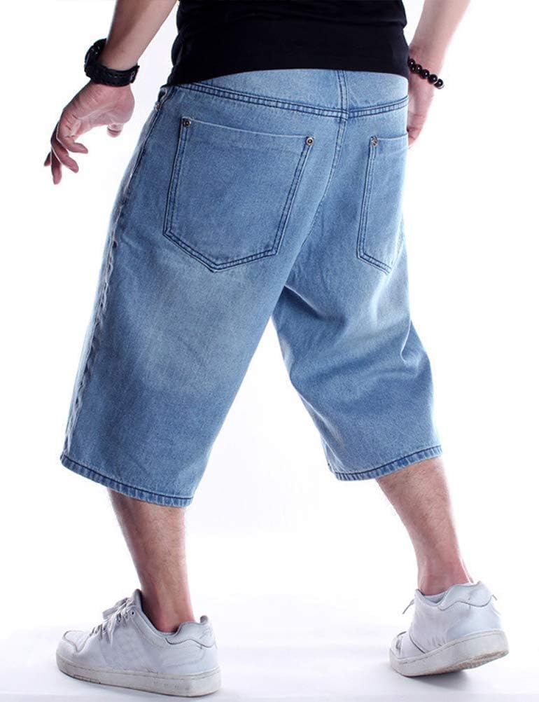 IDEALSANXUN Men’s 3/4 Denim Shorts Big&Tall Loose Fit Jeans Shorts