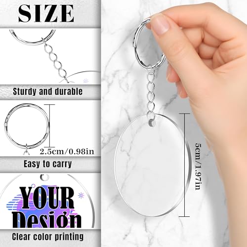 20 Personalized Acrylic Photo Keychains, Double-Sided Printing, Custom Keychains with Your Text Logo for Gifts - Image 2