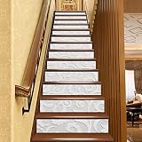 Niaodidili Grey Grey Self Adhesive Stair Stickers, Peel and Stick Vinyl Stair Risers Staircase Mural