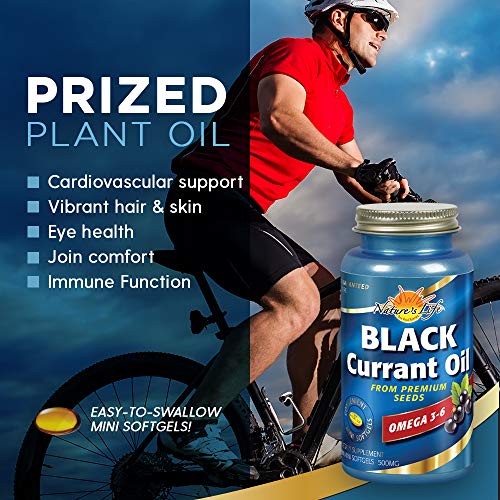 Nature's Life Black Currant Oil Minis 500 Mg | With Omega 3-6 For Skin, Hair, Heart And Joint Health | 90Ct #TOP2