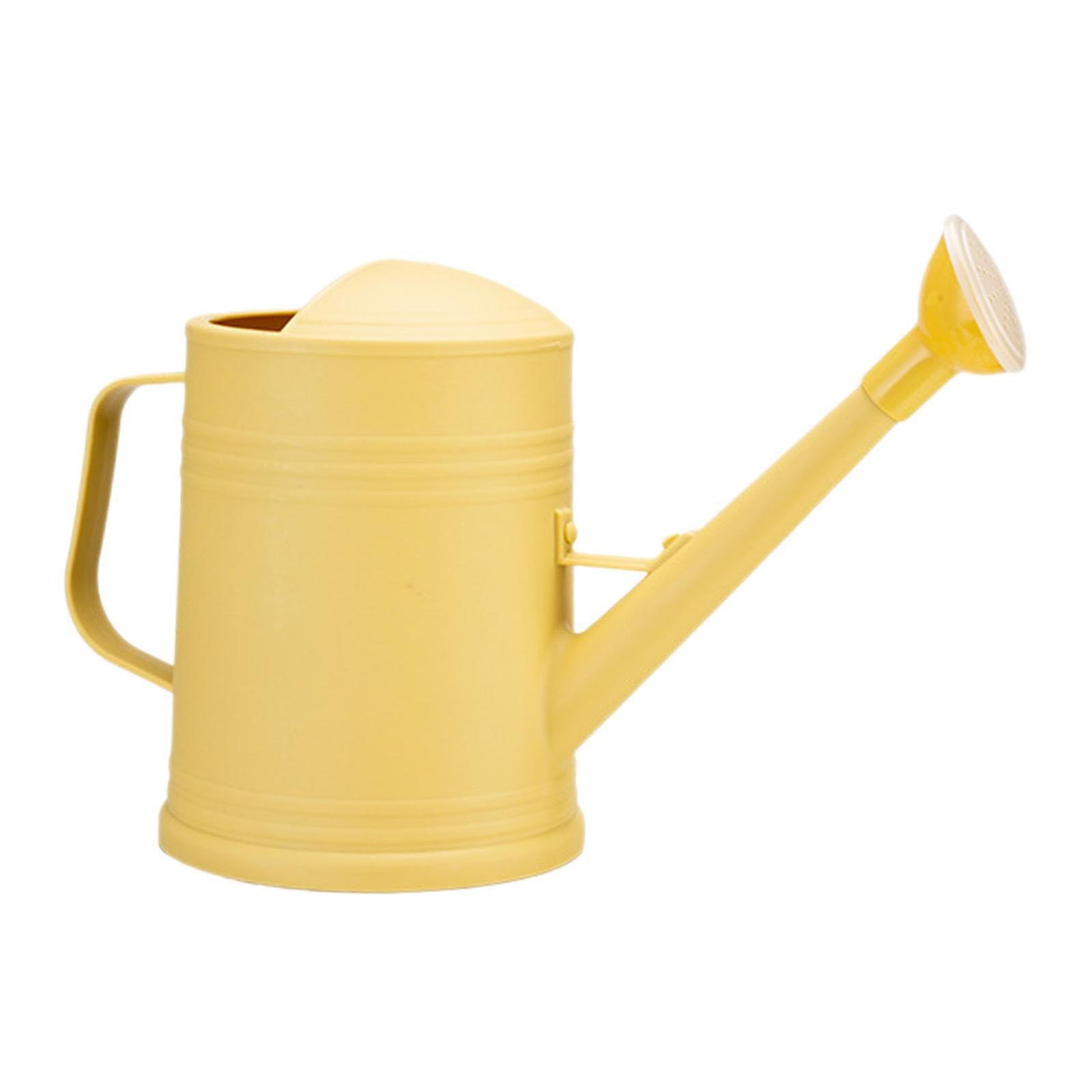 LIXSAZSE Efficient 2L Watering Can Long Spout Lightweight Removable Sprinkler Head Tool For Indoor Plant Watering Flower Can With Sprinkler Head Removable, Yellow, 14x18cm