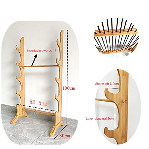 Support de katana stable contre les chutes : rangement vertical en bois