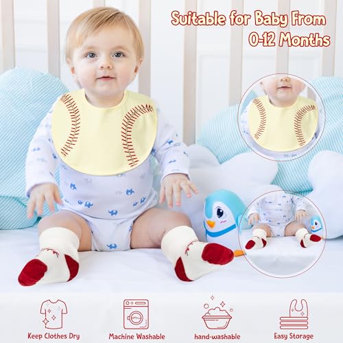 2Ooya YA-BASEBALL BIB SOCK SET 6P 6Pcs Baseball Cotton Waterproof Baby Bib Unisex Baby Sport Bibs thumb #4