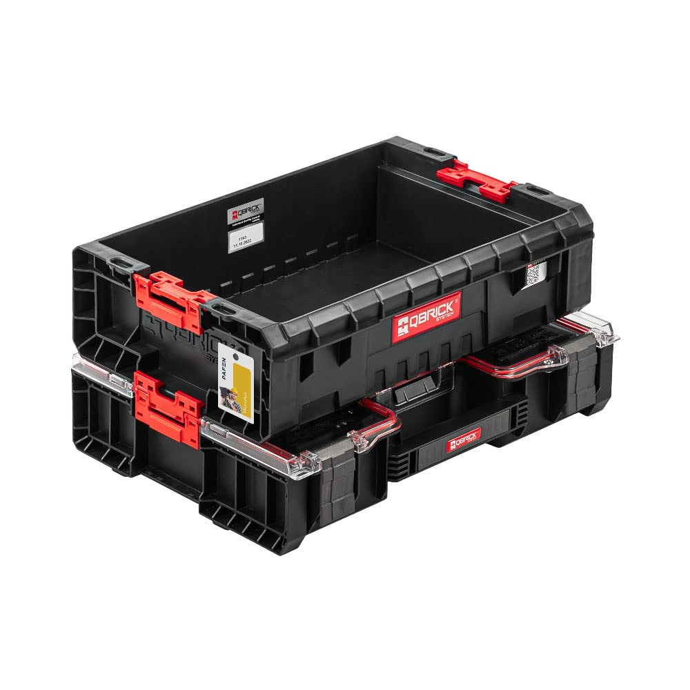 Sortimentskasten mit zusätzliche Fläche – 45 x 23,5 x 35,5 cm - Kleinteilemagazin und Werkzeugkorb SET 2in1 Sortierkästen Transportbox Baustellen Kübel Premiumklasse