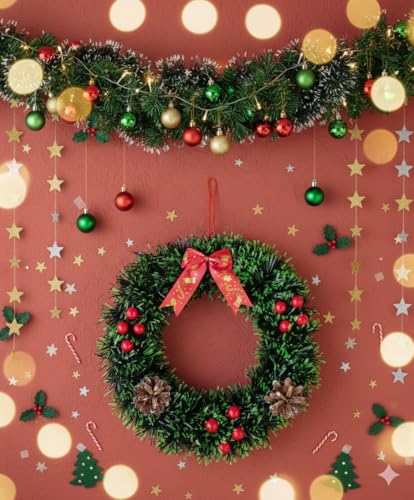 Image of Designer Christmas Wreath /Wall Hanging /Decoration for Xmas Party /Christmas Decorations for Home /Gifts /Wreath | PoPo Toys | 20 Cm