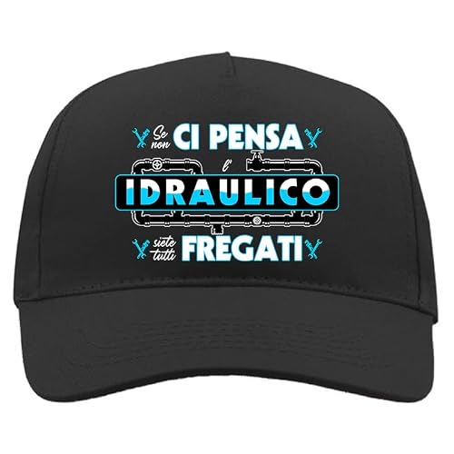 TeeDesign Cappellino con Visiera Idraulico. Idea Regalo Natale Anniversario Amico, Fratello, collega. Abbigliamento Accessori Gadget mestiere Idraulico