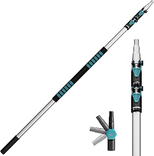 5-12FT Telescoping Extension Pole | Lightweight Aluminum Rod | Multi-Purpose Extendable Pole with Universal Twist-on Metal Tip | Ideal for Painting, Dusting, Window Cleaning,Tree Sawing