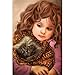 DIY 5D Diamante Pintura Kits Completo Gato niña Cristal Rhinestone Bordado Punto Cruz Adultos Niños Creative Regalo Diamond Painting Pegar Puzzle Para Casa Salón Pared Decor 30x40cm G5857