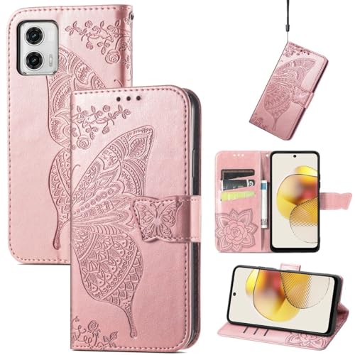 Housse Motorola Moto G73 5G antichoc pliable König Design or rose