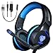 Gaming Headset for Xbox One, PS4 Headphones, Noise Cancelling Over-Ear Wired Headphones with Mic, LED Lights Surround Stereo Headsets for Laptop, Mac