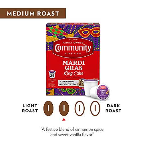 Image of Community Coffee Mardi Gras King Cake Flavored 36 Count Coffee Pods, Medium Roast, Compatible with Keurig 2.0 K-cup Brewers, 12 Count (Pack of 3)