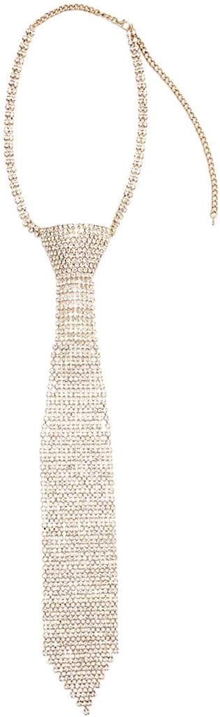 Rosemarie & Jubalee Women's Stunning Jewlery Tie Crystal Rhinestone Necktie Necklace