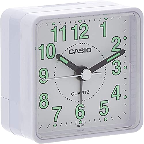 Despertador Analogico Casio TQ-140-7D Analógico para Unisex Color Blanco Extragrande