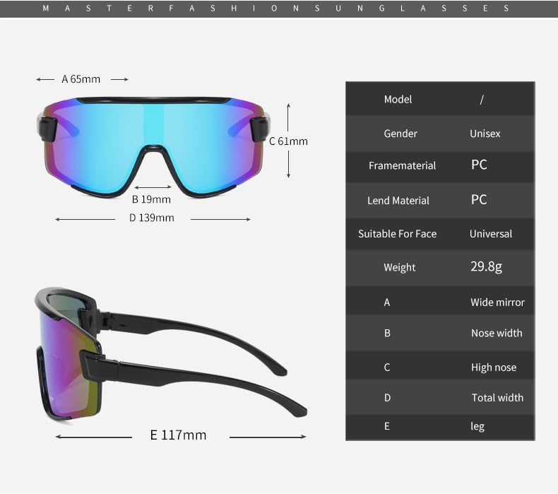 Miniatura 2 de Swanoble UV400 2 - Lentes de sol deportivos para niños y niñas, para ciclismo, tenis, jóvenes, béisbol, para edades de 6 a 15 años