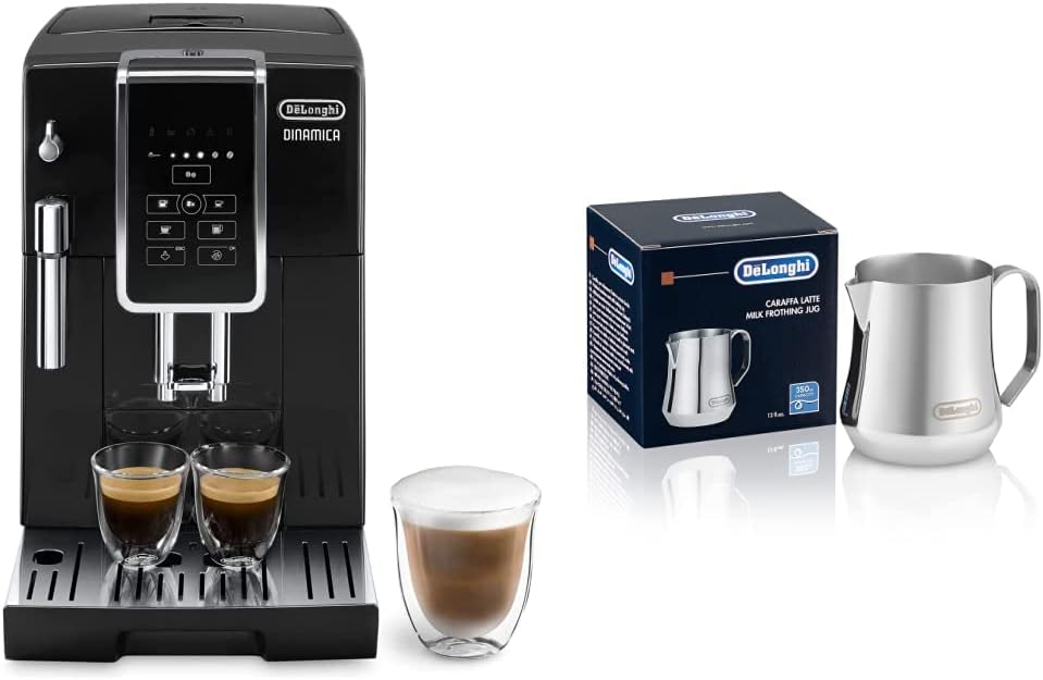 DeLonghi ECAM 350.15.B Macchina da caffè automatica in chicchi e polvere, Spegnimento programmabile, Display LCD one touch De’Longhi DLSC060 Caraffa in Acciaio Inox Spazzolato, 350ml DeLonghi ECAM 350.15.B Macchina da caffè automatica in chicchi e polvere, Spegnimento programmabile, Display LCD one touch De’Longhi DLSC060 Caraffa in Acciaio Inox Spazzolato, 350ml