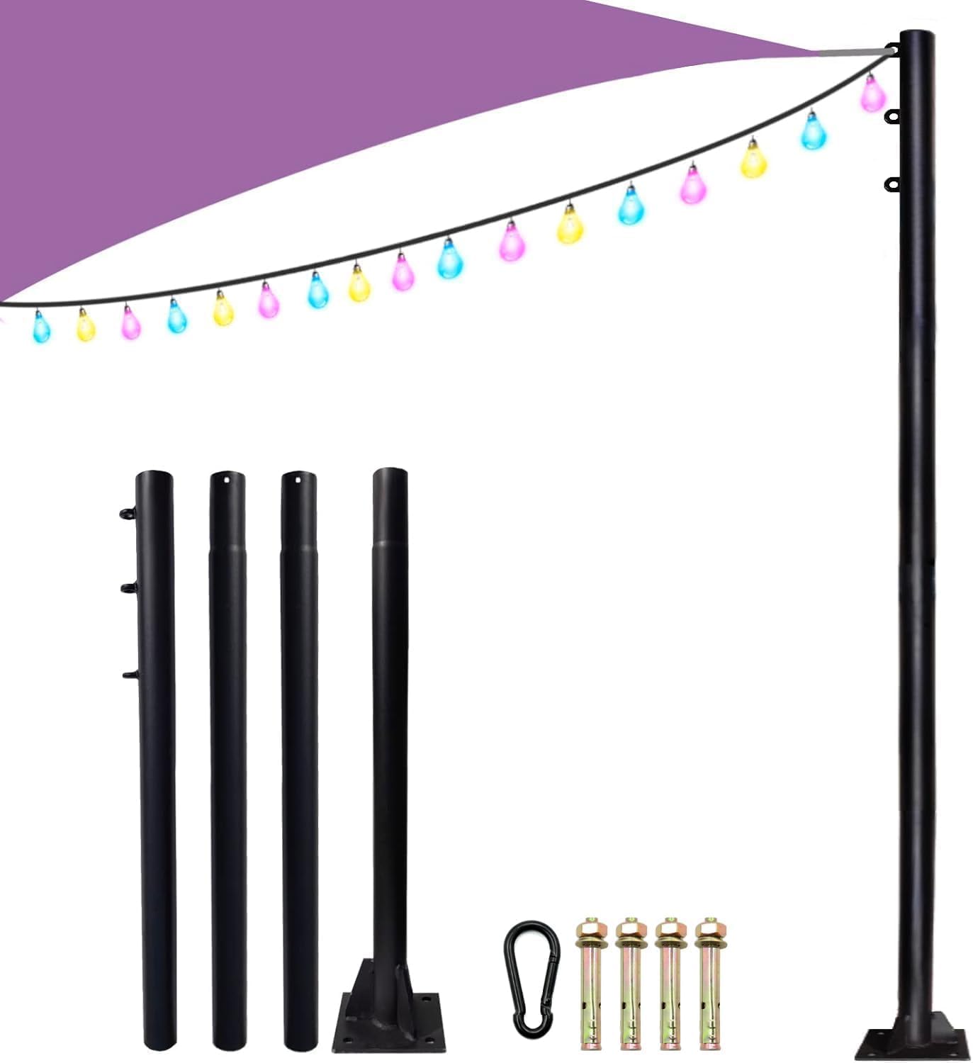 Shade Sail Poles, 9 FT Outdoor Sun Shade Sail Pole Outdoor Heavy Duty Poles for Sun Shades Deck, Patio,Backyard(1Pack)