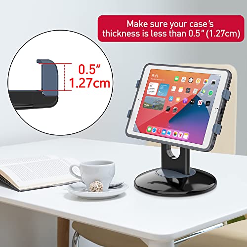 Image of AboveTEK Retail Kiosk iPad Stand, 360 Rotating Commercial Tablet Stand, 6-13.5 inch iPad Mini Pro Business Tablet Holder, Swivel Design for Store POS Office Showcase Reception Kitchen Desktop (Black)