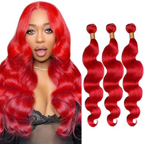 Wine Red Bundles Human Hair Body Wave Bundles 28 30