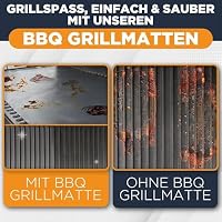 Linda's Essentials Große BBQ Grillmatte für Gasgrill, Elektro und Holzkohle (5er Pack) - Wiederverwendbare, hitzebeständige Grillmatten für Holzkohle, Teflon Grillmatte, 50 x 40cm (Black) – Ansicht 5