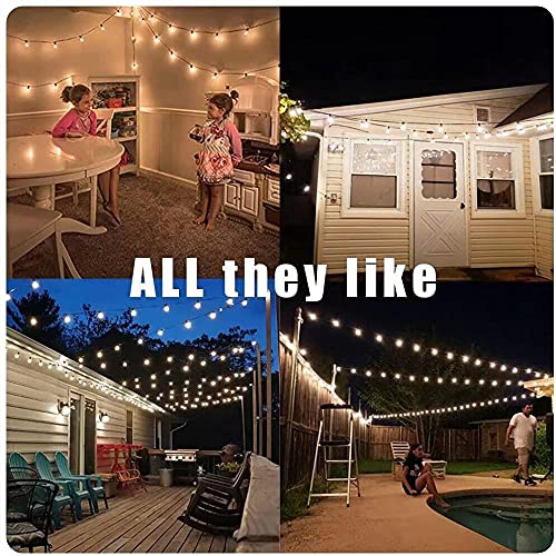 Histar Led Outdoor String Lights-30 Ft For Waterproof Patio Lights With 27 Plastic Edison Bulbs(2 Spare), Shatterproof G40 Globe String Lights Decorative For Backyard Balcony Bistro Party Cafe #TOP5