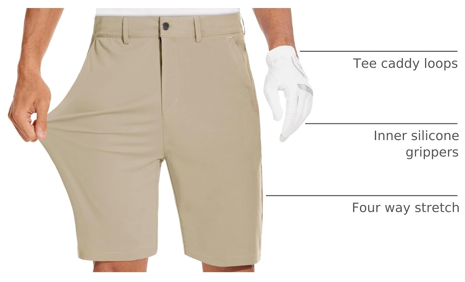 JWM Mens 7"/9" Stretch Golf Dress Hybrid Shorts Quick Dry with 5 Pockets