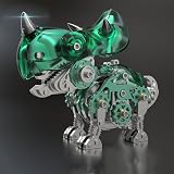 Metalkitor 3D Metal Puzzles for Adults, Triceratops Dinosaur Model Kit - Steampunk DIY Ornament - Assembly Crafts Brain Teaser - Perfect Room Decor and Gift Choice, 160+ PCS(Green)