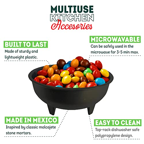 12 Salsa Guacamole Plastic Bowls For Taco Party Bar 10 Oz - Molcajetes Salseros Mexicanos De Plastico - Mexican Fiesta Serving Side Dish Set For Chip Dip Guac, Dipping Sauces, Pinch Condiments, Candy #TOP1