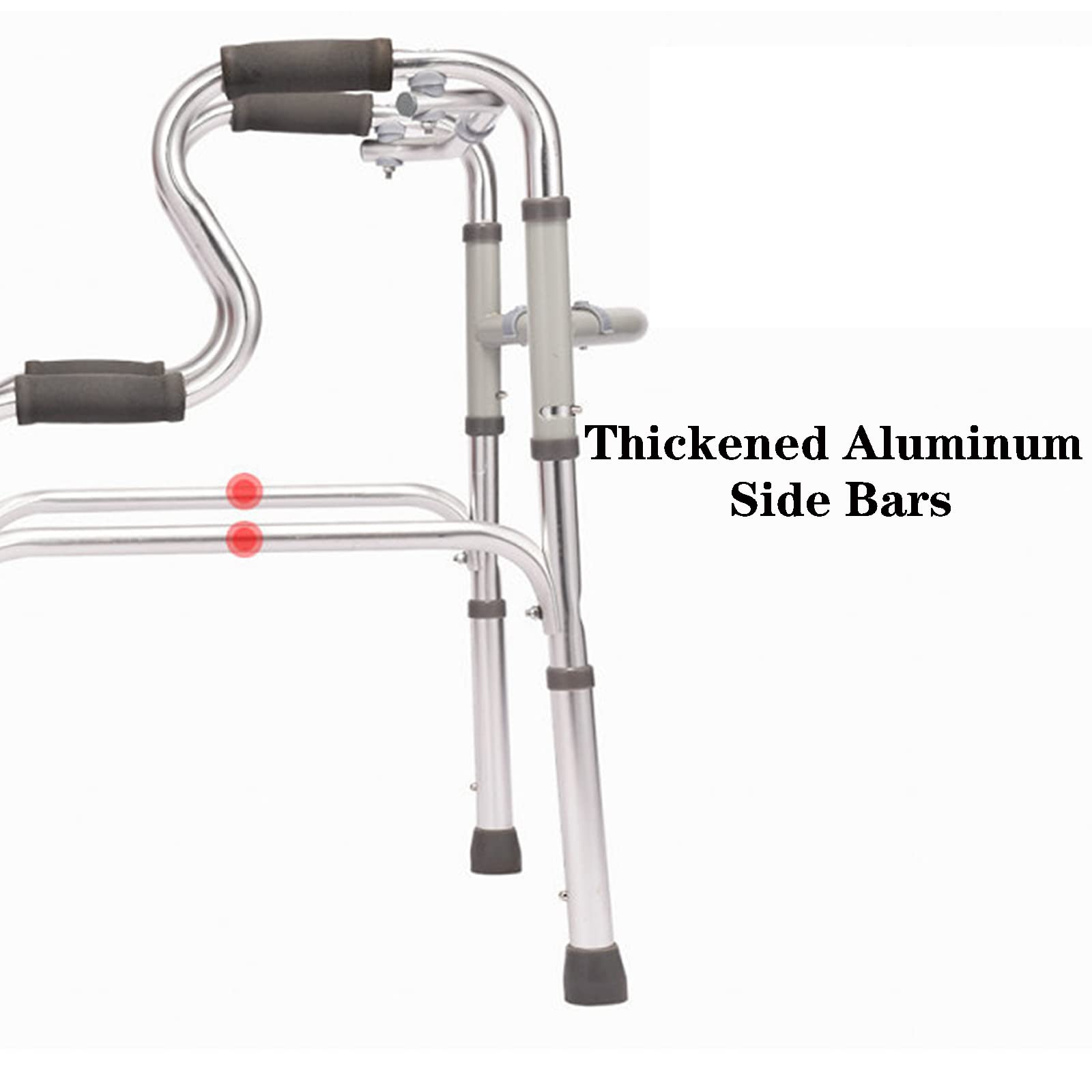 Cesta Plegable para Andador para Ancianos con 2 Ruedas y Asiento, Cesta para Andador para Ancianos Estándar Ligera, Cesta para Andador con Ruedas Ajustable en Altura, Ayuda para Mo
