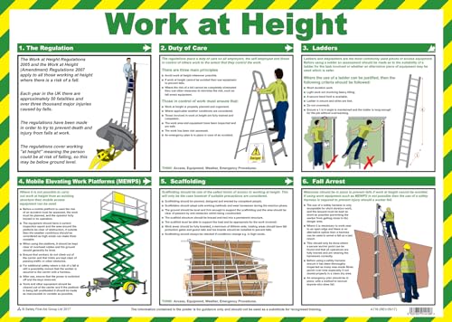 Safety First Aid Group A716T Work at Height Poster, 59 x 42 cm