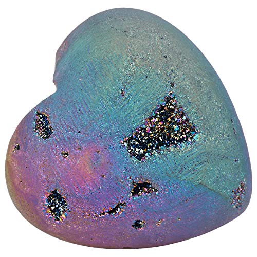 Arc en Ciel Agate Géode Cœur Pierre de Lithothérapie Idée Cadeau Spirituel Éco