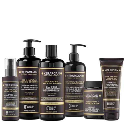 Kerargan - Kit Complet Anti-Chute à l'Huile de Ricin Pour Cheveux...
