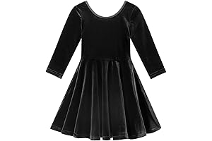 Girls 3/4 Sleeve Casual Twirly Velvet Dress with Pockets (4-12 Years)