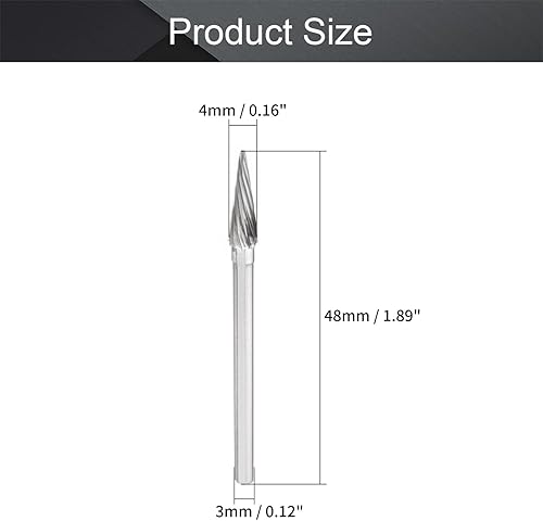 Vista 42 de Utoolmart Limas rotativas de carburo de tungsteno de 0.118 in, vástago de 0.118 in, herramienta de rebabas rotativas de forma cilíndrica dentada