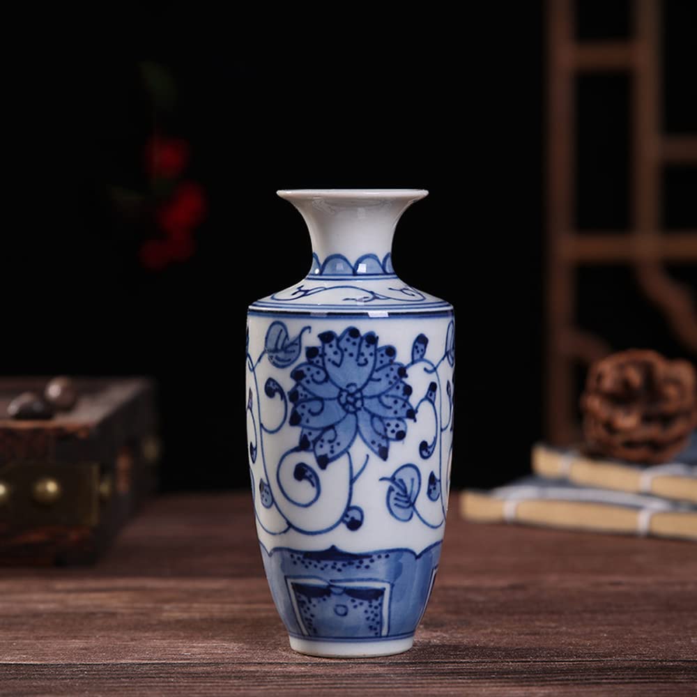 asdchZen Small Blue & White Porcelain Vases Classic Ceramic Flower Vases For Home Decor Small Bud Decorative Floral Vase Home Decor Centerpieces Small Bud Decorative Vase,F