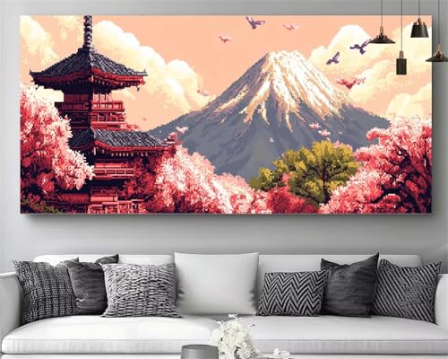 Diamond Painting Japon Fleur 5D Broderie Kit Complet 40x120cm M685
