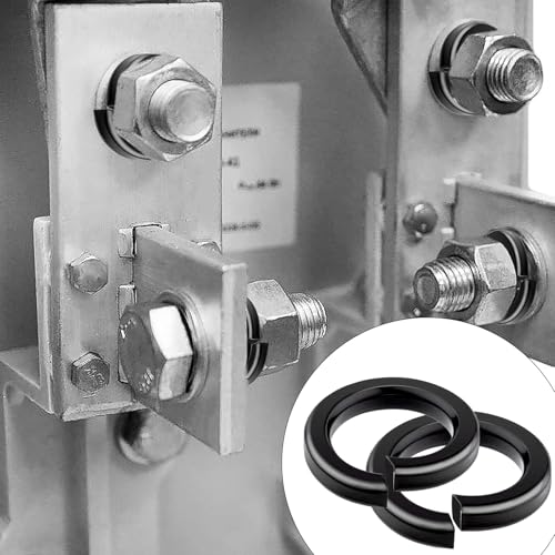 60pcs Federring M8 Federringe Edelstahl A2/V2A Unterlegscheiben Glatt Beilagscheiben Karosseriescheiben Spiralförmige Schwarz Federscheiben Sprengring für Haushaltsgeräte Mechanische Geräte
