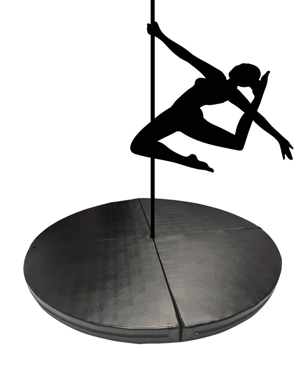 Mata do tańca gimnastycznego, bardzo duża, czarna, dla początkujących, odporna na upadki, idealna do gimnastyki i fitnessu, 160 cm x 5 cm
