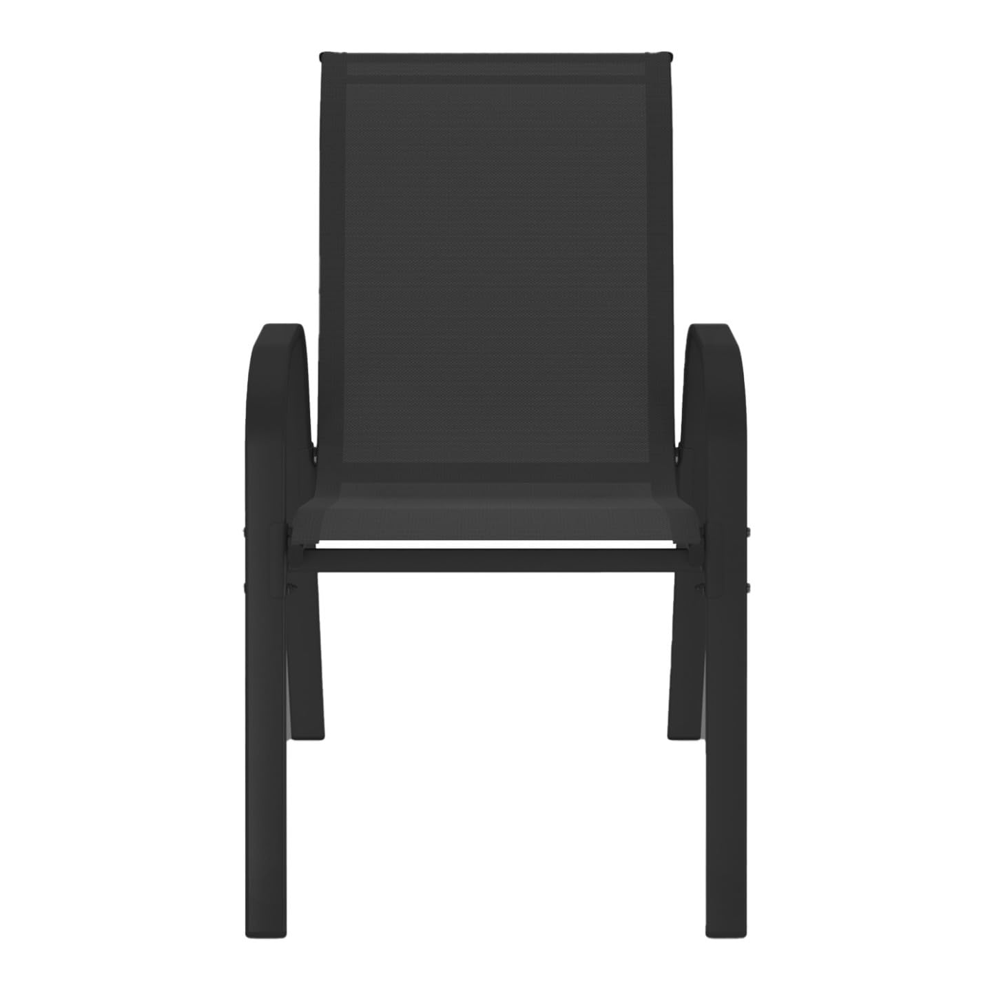 IDMarket - Lot de 4 chaises de Jardin LYMA métal et textilène empilables Noires