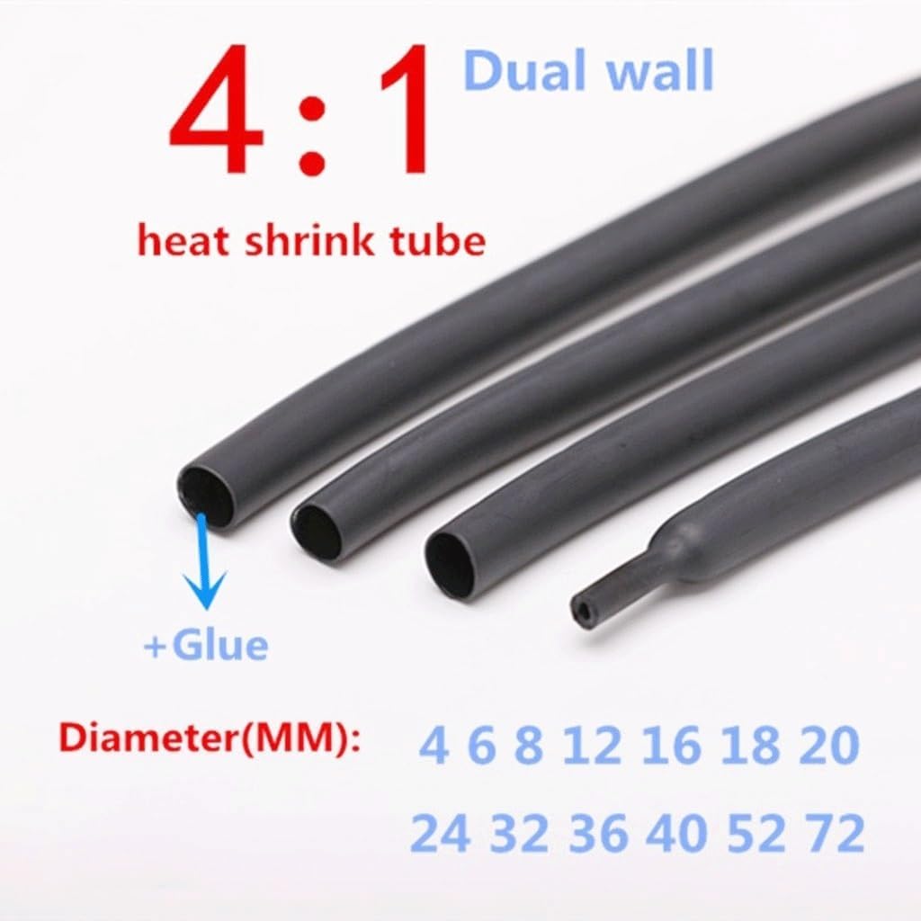 1Meter Heat Shrink Tube, with Glue Adhesive Lined 4:1 Dual Wall Tubing Sleeve Wrap Wire Cable Kit heatshrink Pipe(52MM)