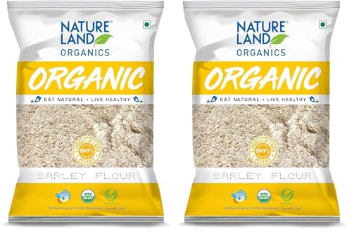 Image of NATURELAND ORGANICS Barley Flour /Jau Flour 500 Gm (Pack of 10) - Healthy Organic Flour