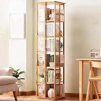 Roterende 360° Hoekboekenplank - Vloerstaande Houten Boekenkast met 4