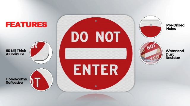 DO NOT ENTER ロードサイン 看板 Yaocom Do Not Enter Signs 24 x 24 inches Square Aluminum