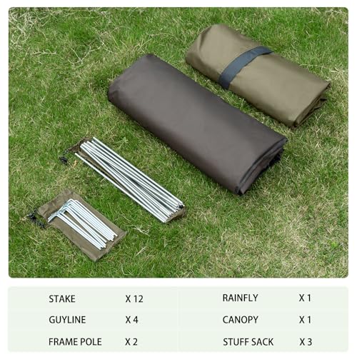 Bessport Camping Tent 2 Person Tent Waterproof Two Doors Backpacking Tent Easy Setup Lightweight for Outdoor, Hiking Mountaineering Travel - Image 7
