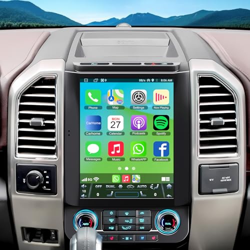 for Ford F150 2015 2016 2017 2018 2019 2020 Android 13 Car Radio 8-core, 12.1 Inch IPS Touch Screen Car Stereo with Wireless Carplay/Android Auto,GPS, WiFi, Bluetooth, FM, DVR
