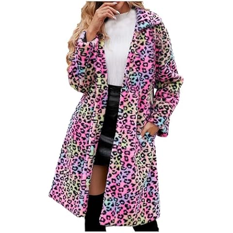 Faux Fur Leopard Print Winter Coat Cover