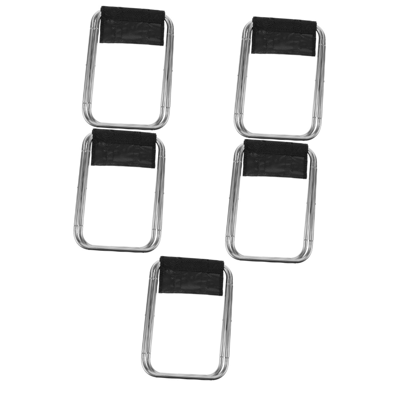 Toyvian 5 Piezas Taburete Plegable De Aleación De Aluminio Adulto Deporte Cámping Bench Compacto Pequeño Acolchado Ligero Doblar Taburete para Acampar Al Aire Libre Tela Oxford Gris