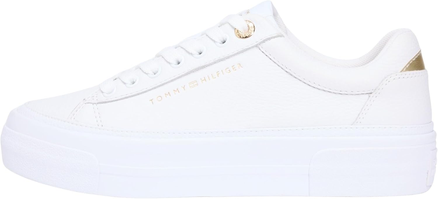 Tommy Hilfiger Adaptive TH Platform Sneaker Tumbled LTR Fw0fw09018 Basso TopDonna